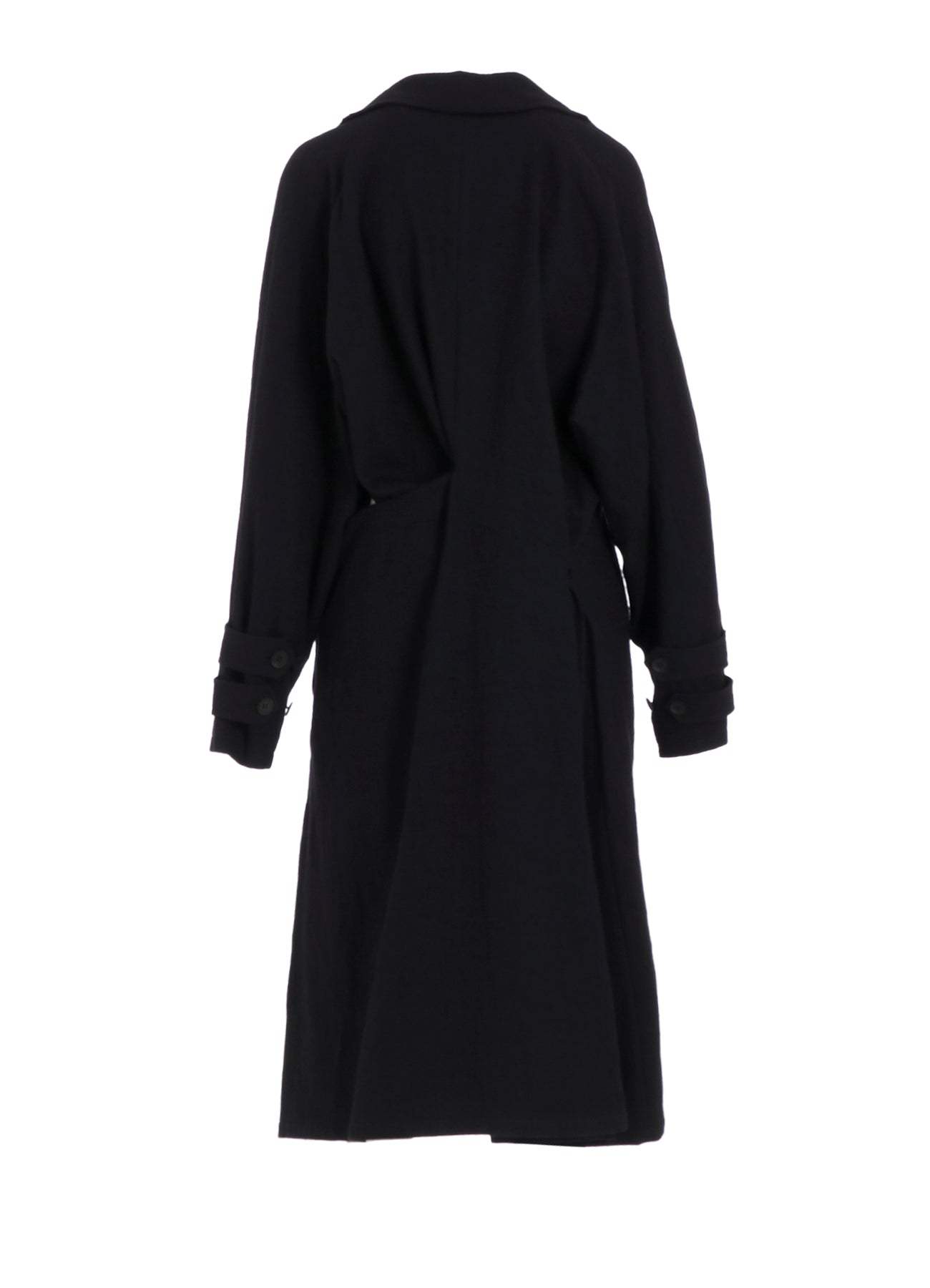 SHRINKED SERGE BACK DRAPE TRENCH COAT