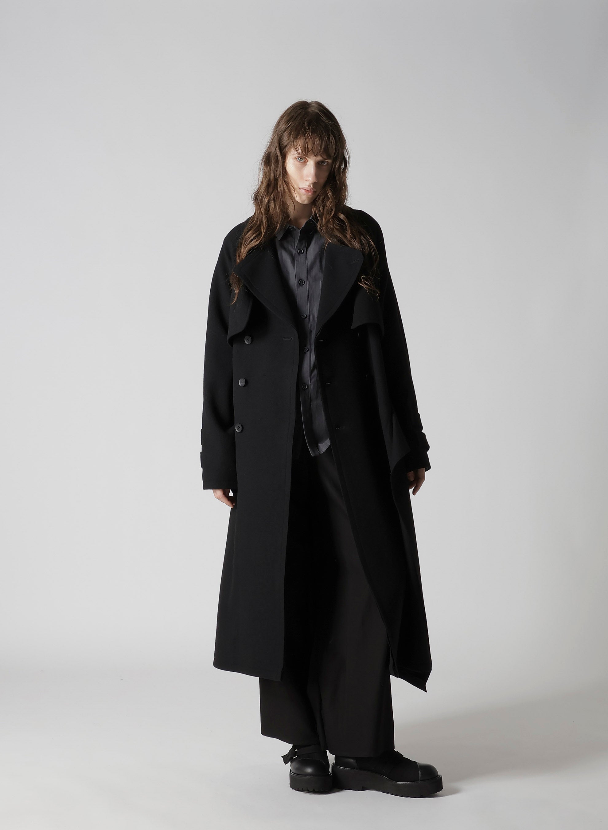 Y's WOOL MOSSER LONG CAPE ロングコート AIRY MOSSER LONG CAPE COAT – THE SHOP YOHJI YAMAMOTO