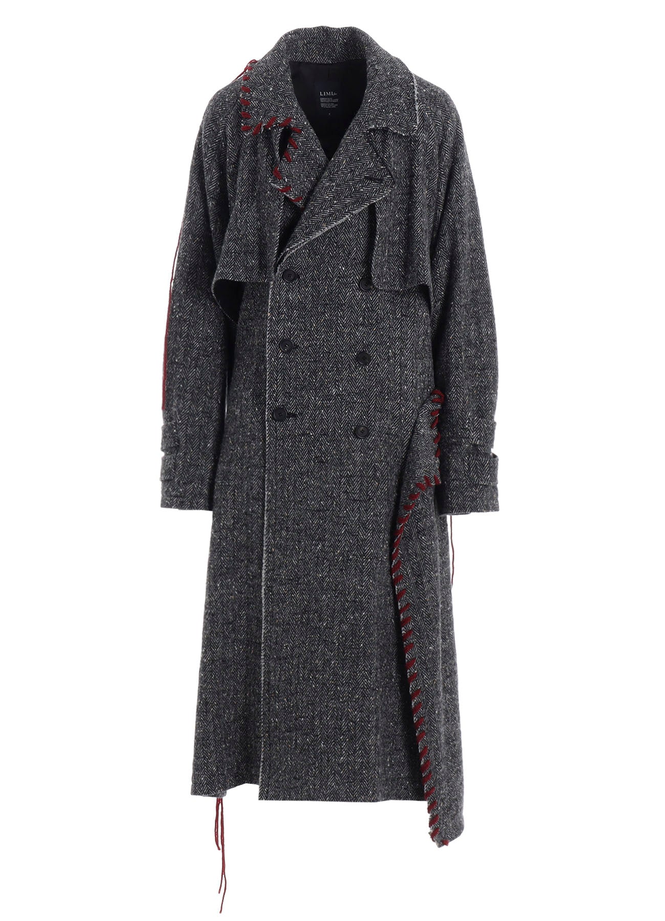 NEP TWEED BACK DRAPE TRENCH COAT