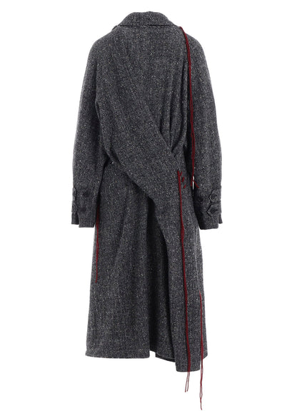 NEP TWEED BACK DRAPE TRENCH COAT