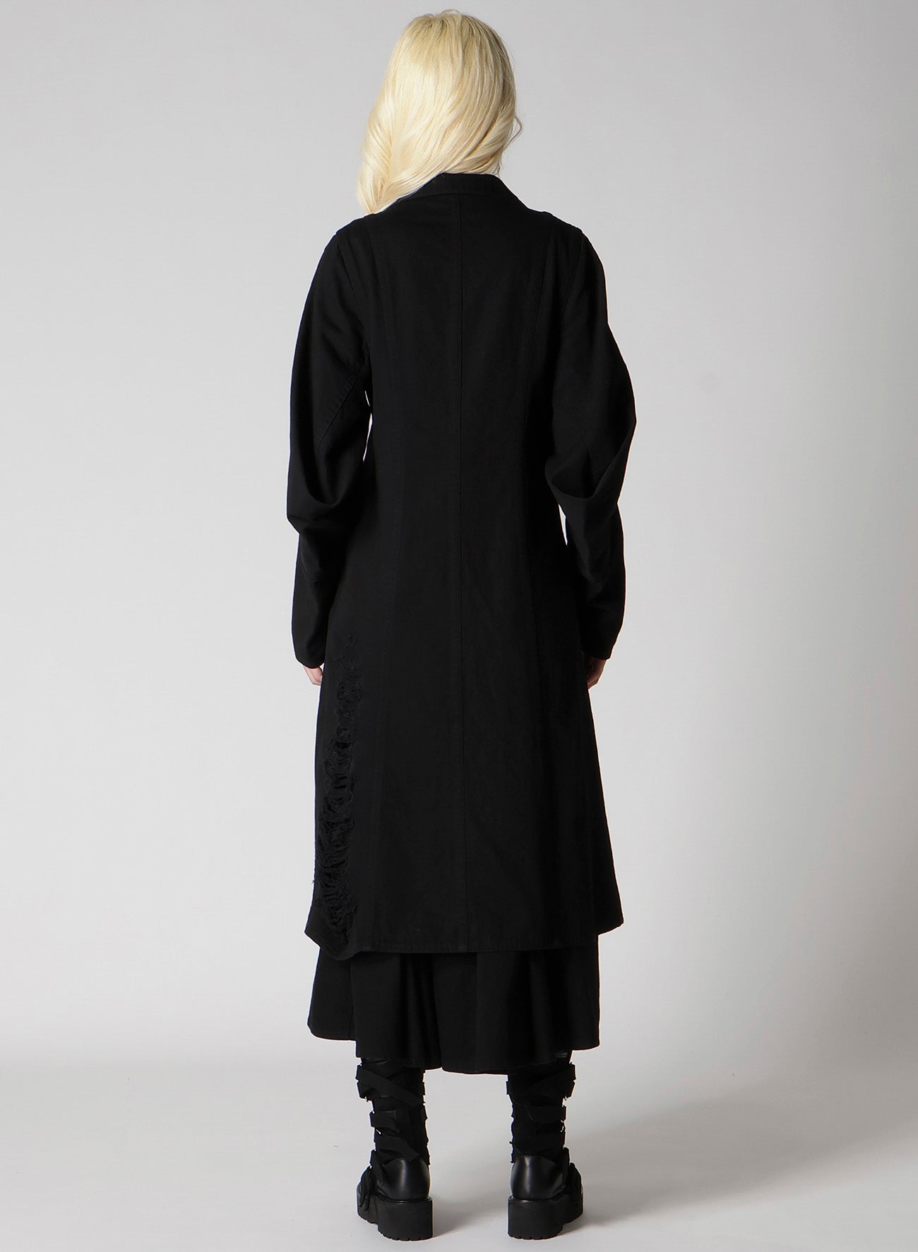 DAMAGED DENIM DESIGNED SLEEVE COAT