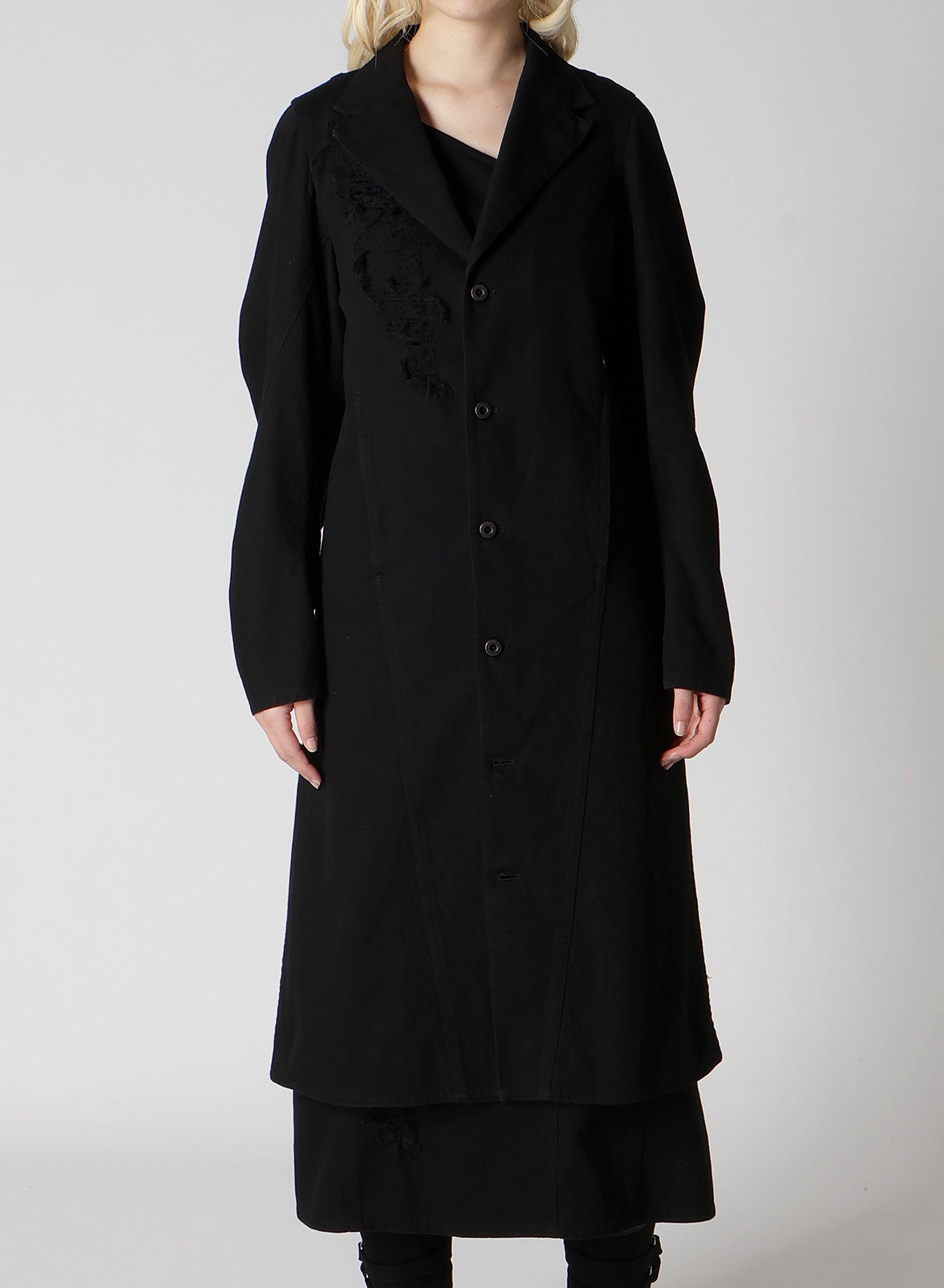 DAMAGED DENIM DESIGNED SLEEVE COAT