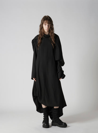 MILLED GABARDINE DRESS WITH SCARF