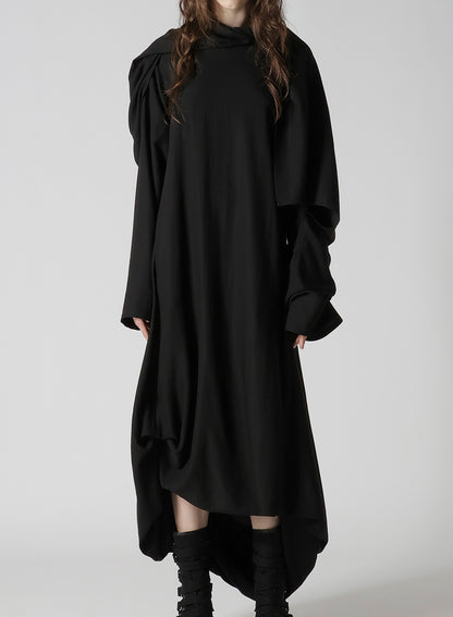 MILLED GABARDINE DRESS WITH SCARF