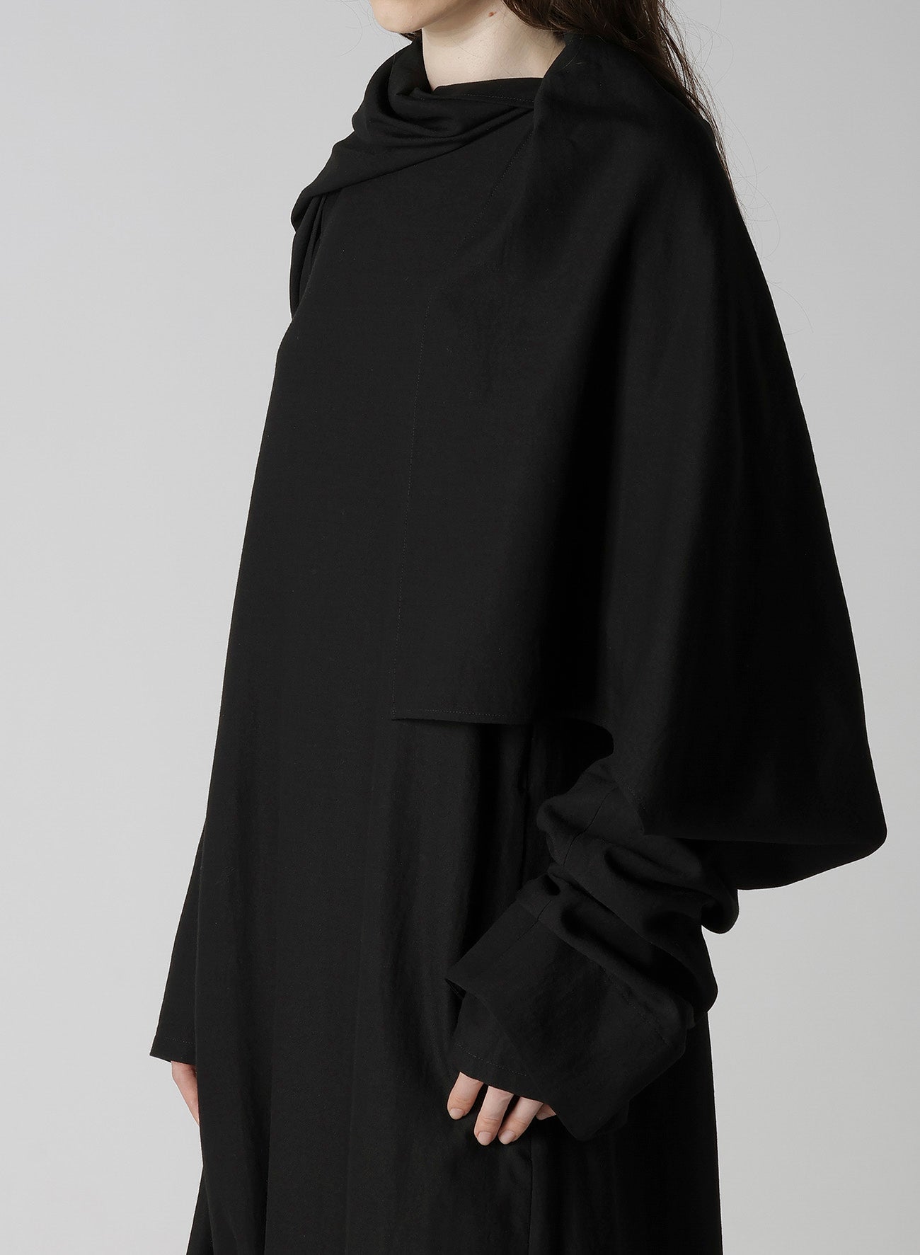MILLED GABARDINE DRESS WITH SCARF