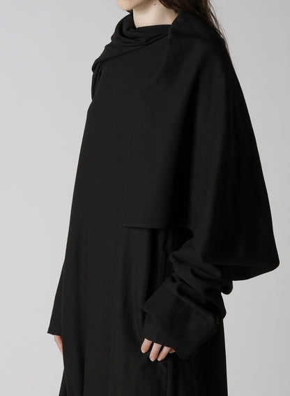 MILLED GABARDINE DRESS WITH SCARF