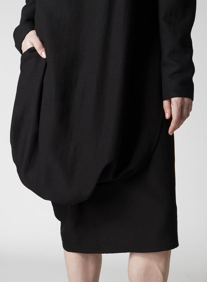 MILLED GABARDINE TWIST DRESS