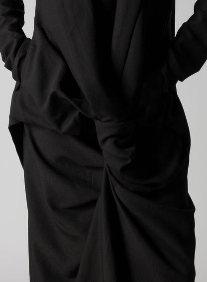 MILLED GABARDINE TWIST DRESS WITH SCARF