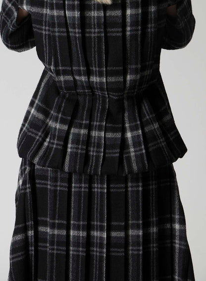PLAID PATTERN PLEATS DRESS A
