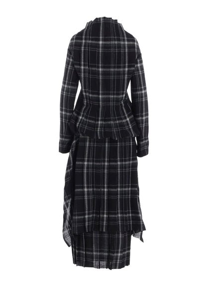 PLAID PATTERN PLEATS DRESS A