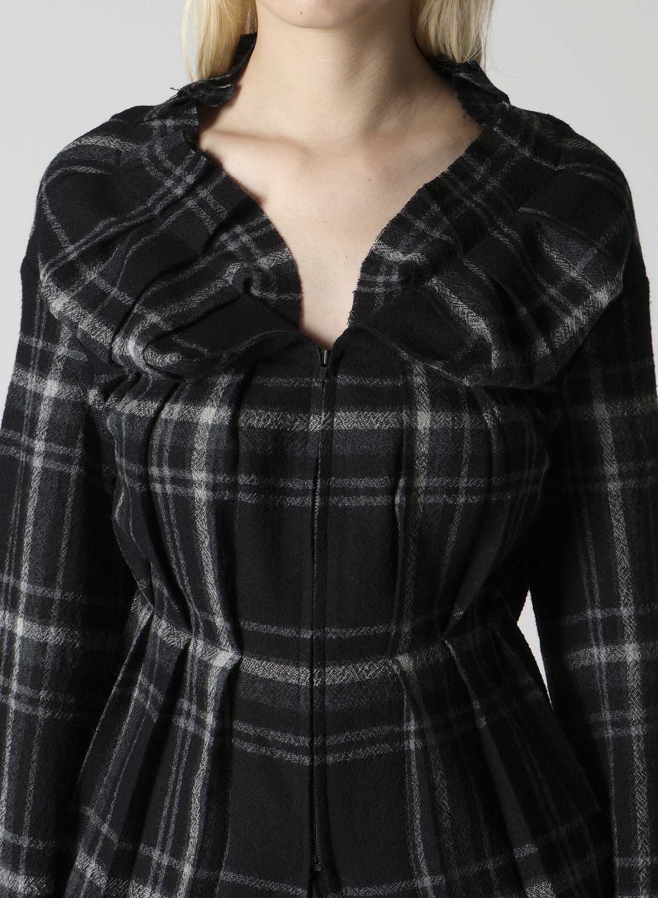 PLAID PATTERN PLEATS DRESS A