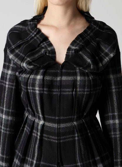 PLAID PATTERN PLEATS DRESS A