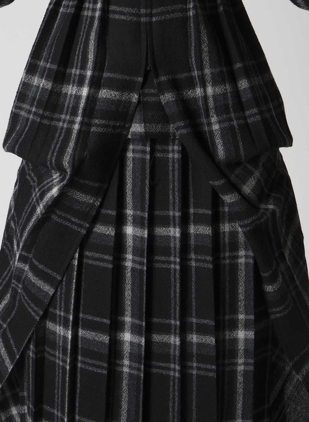 PLAID PATTERN PLEATS DRESS A