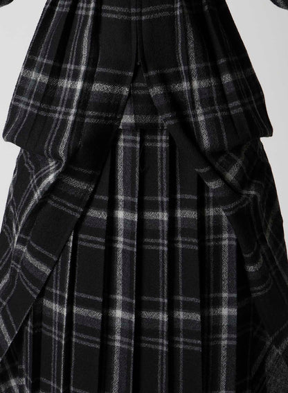 PLAID PATTERN PLEATS DRESS A