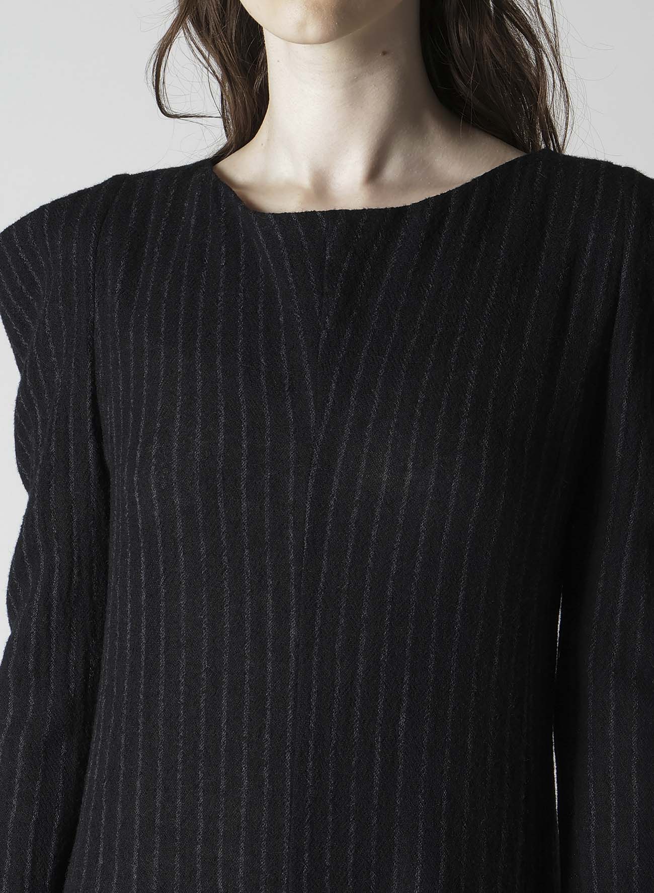 STRIPE GAUZE PUFF DRESS