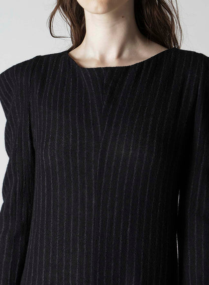 STRIPE GAUZE PUFF DRESS