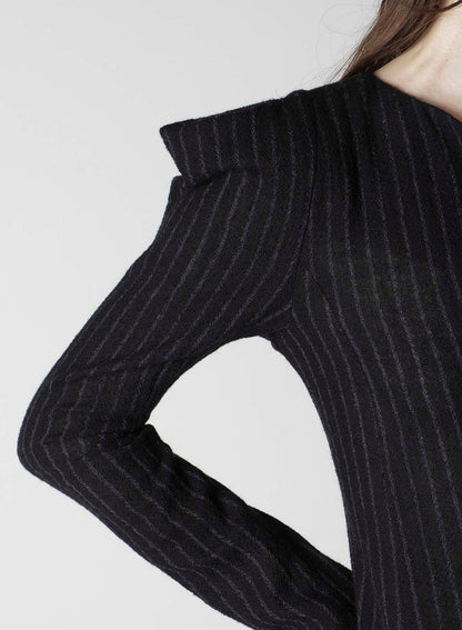STRIPE GAUZE PUFF DRESS