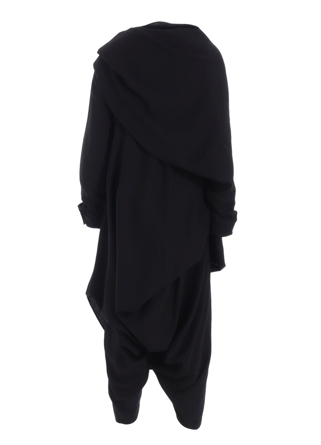 MILLED GABARDINE DRAPED OVERALL