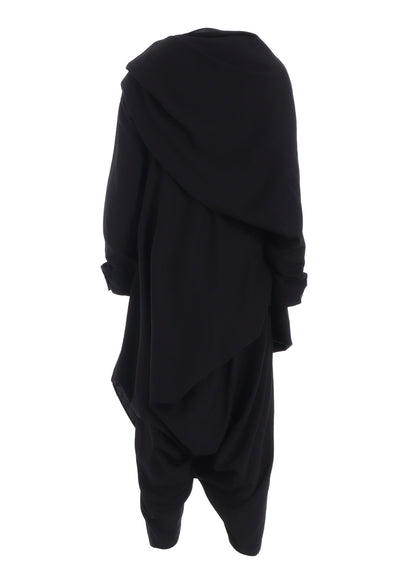 MILLED GABARDINE DRAPED OVERALL