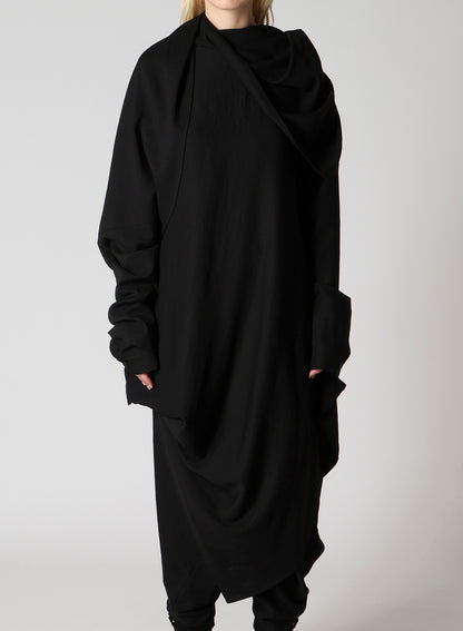 MILLED GABARDINE DRAPED OVERALL