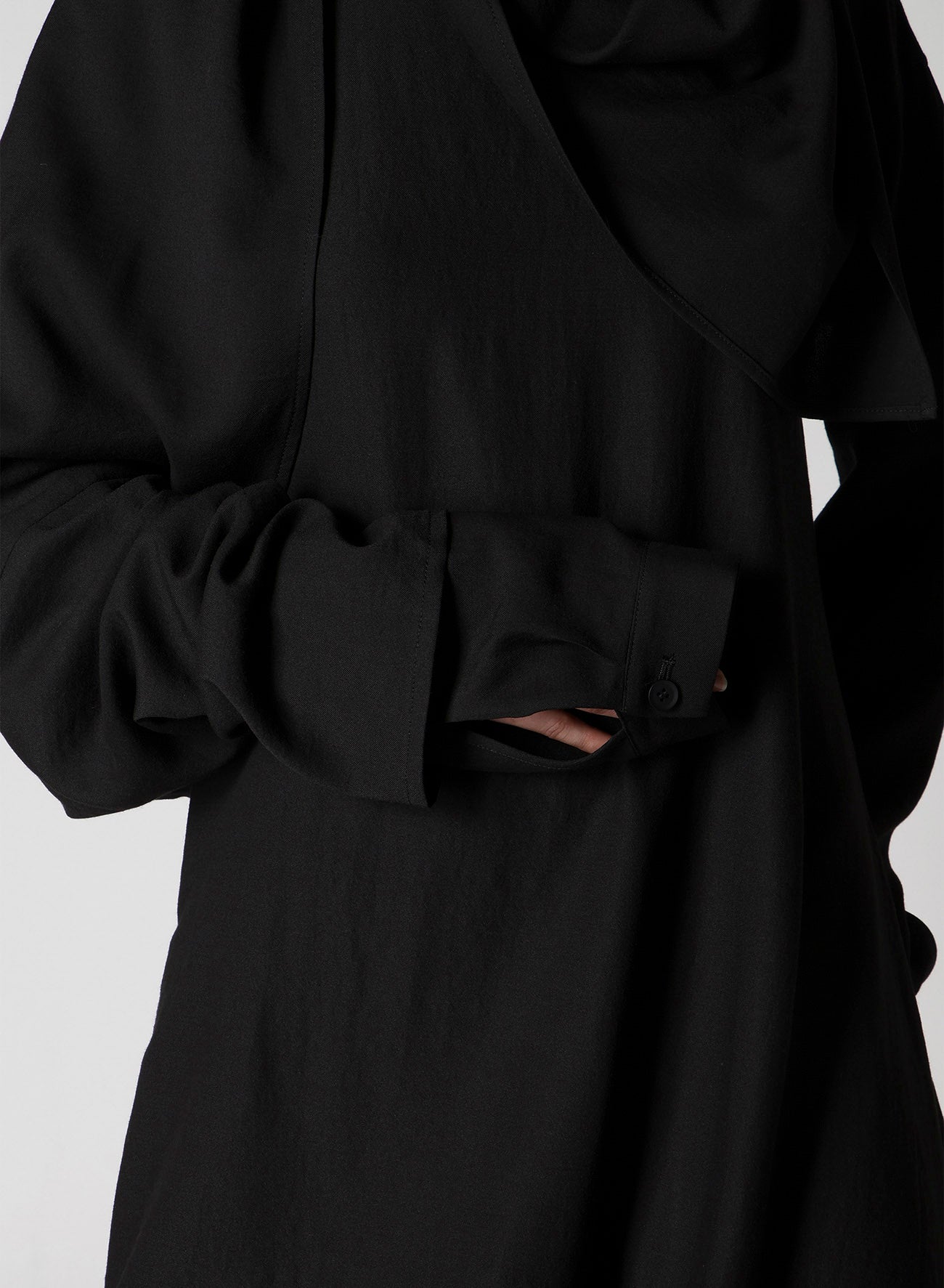 MILLED GABARDINE DRAPED OVERALL