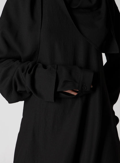 MILLED GABARDINE DRAPED OVERALL
