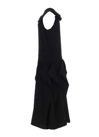 DOUBLE SATIN SQUARE FRILL DRESS A