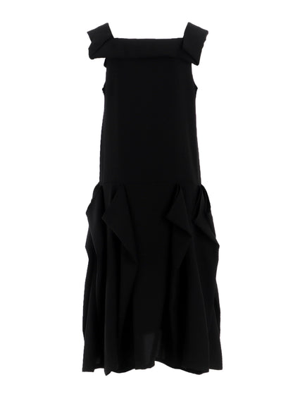 DOUBLE SATIN SQUARE FRILL DRESS A