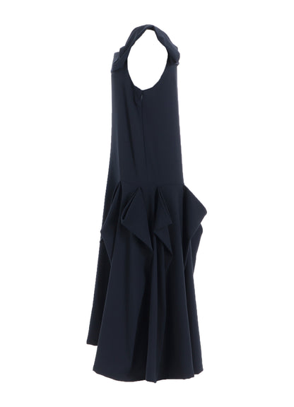 DOUBLE SATIN SQUARE FRILL DRESS B