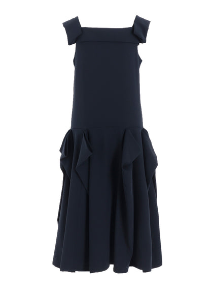 DOUBLE SATIN SQUARE FRILL DRESS B