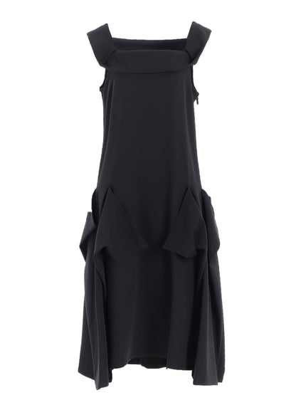 DOUBLE SATIN SQUARE FRILL DRESS B