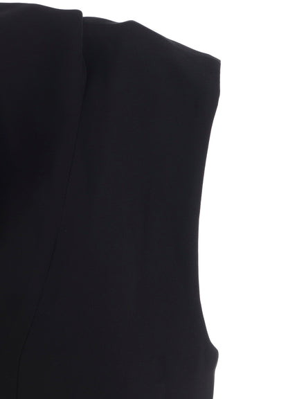 DOUBLE SATIN DRAPE DRESS