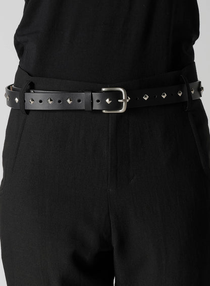 OIL TANNED LEATHER SQUARE DOTS BELT