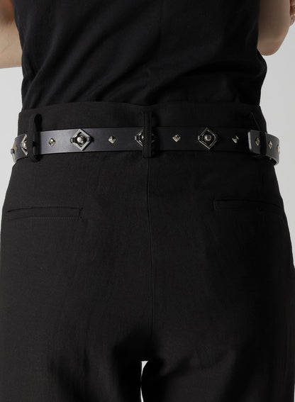 OIL TANNED LEATHER SQUARE DOTS BELT