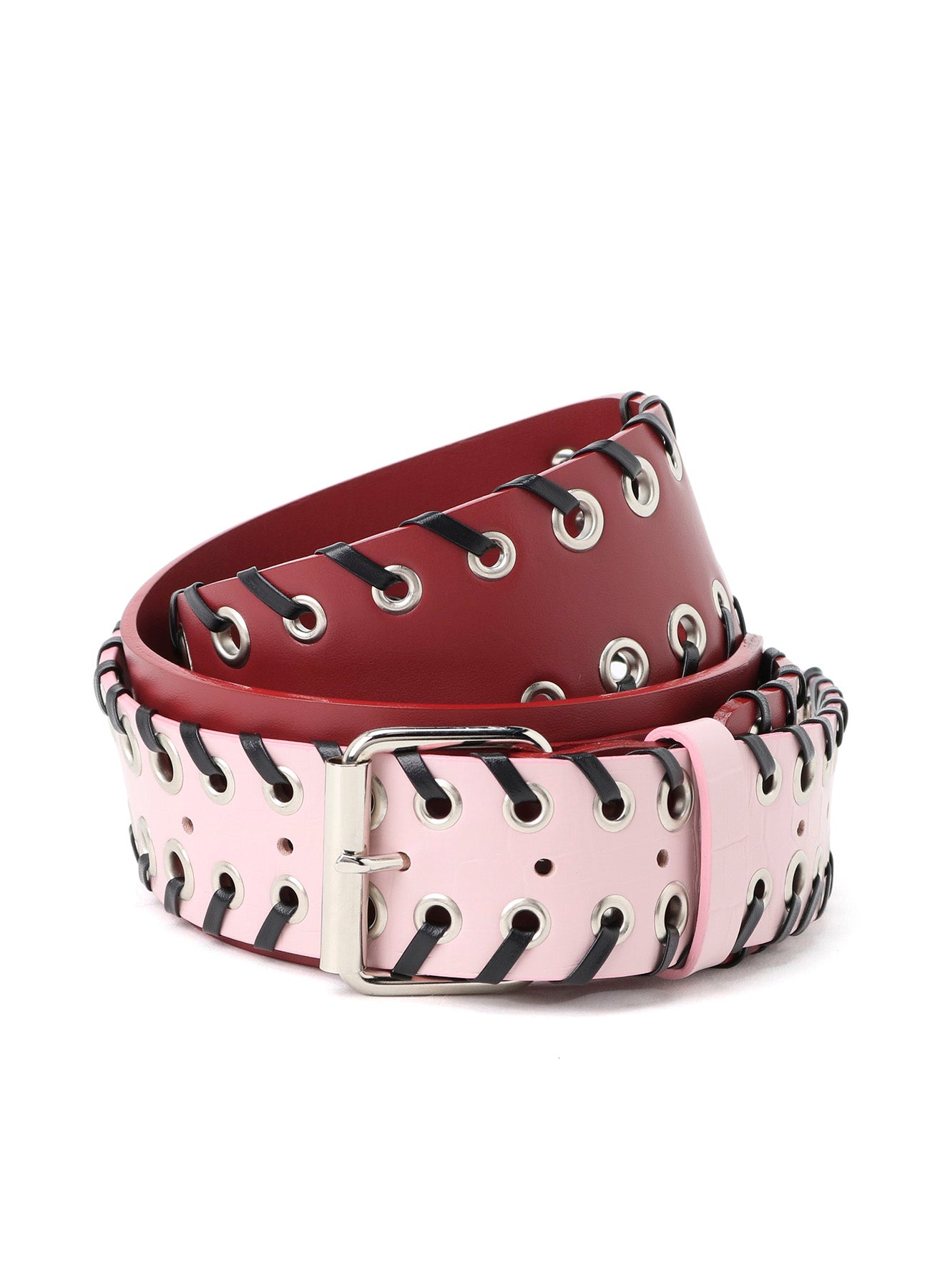KIP+ CROCODILE LEATHER CODE LOOP EYELET BELT