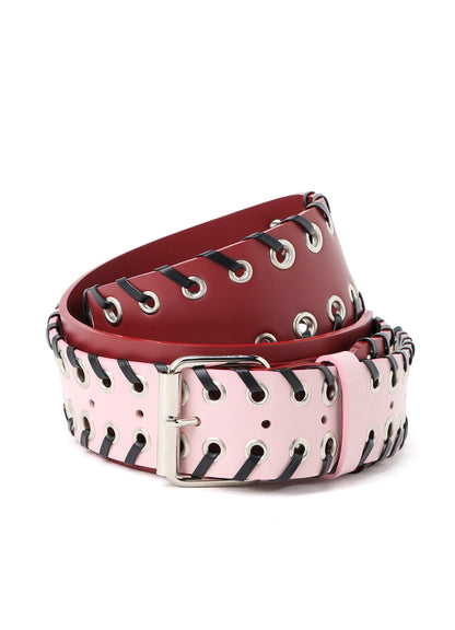 KIP+ CROCODILE LEATHER CODE LOOP EYELET BELT