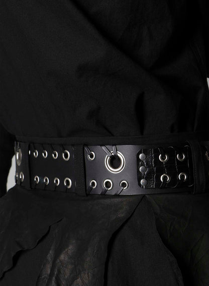 KIP+ CROCODILE LEATHER CODE LOOP EYELET BELT