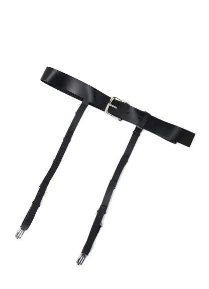 MATTE GLASS LEATHER HARNESS BELT