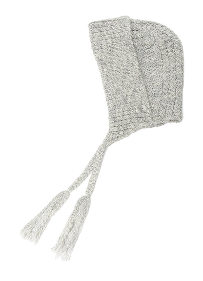 WOOL SLUB ARAN HOODIE