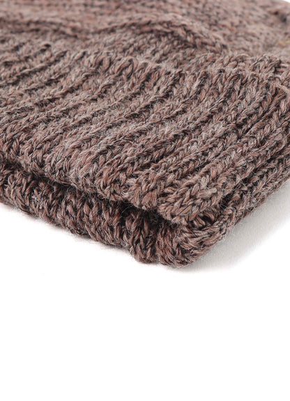 WOOL SLUB ARAN HOODIE