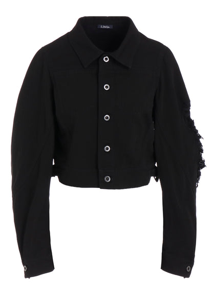 DAMAGED DENIM DESIGNED SLEEVE JACKET