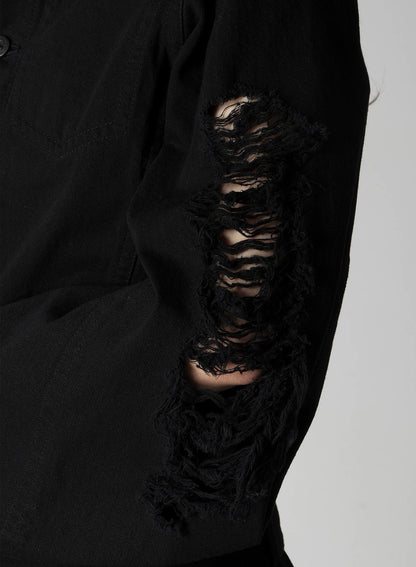 DAMAGED DENIM DESIGNED SLEEVE JACKET