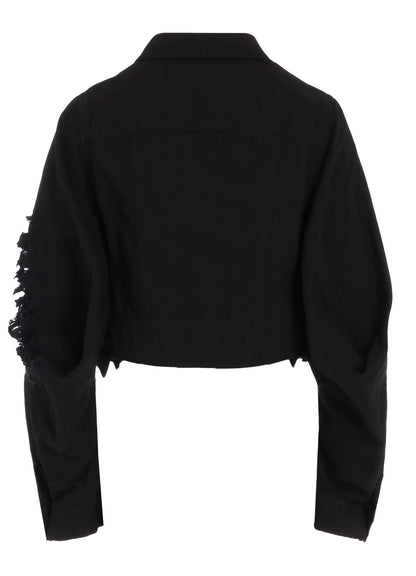 DAMAGED DENIM DESIGNED SLEEVE JACKET