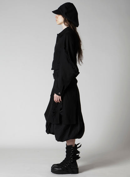 DAMAGED DENIM DESIGNED SLEEVE JACKET