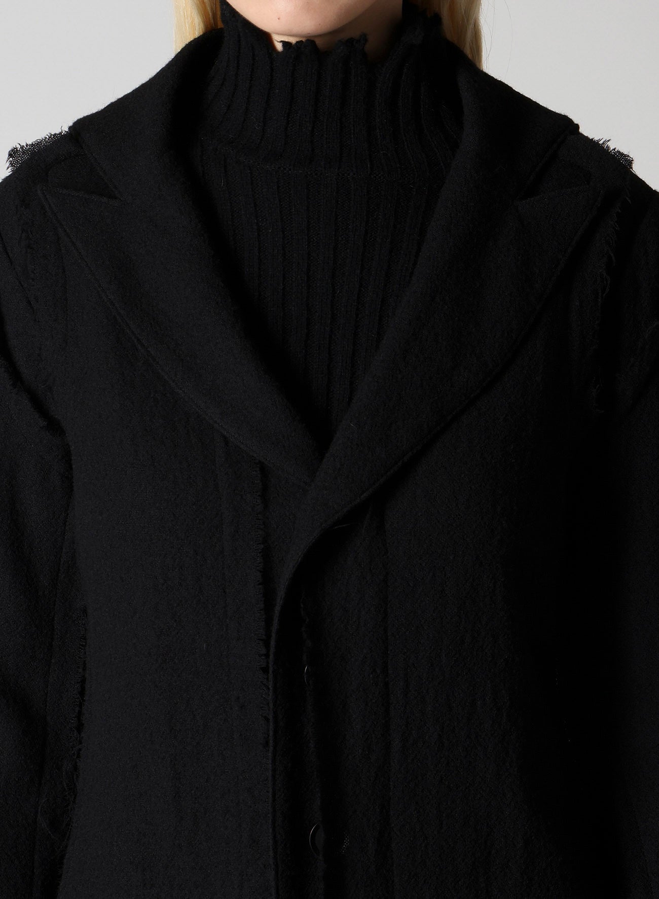 WOOL GAUZE LAYERED JACKET