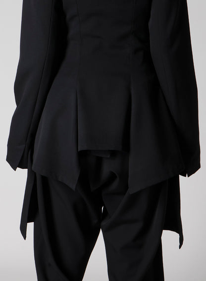 WOOL GABARDINE FRILLED JACKET