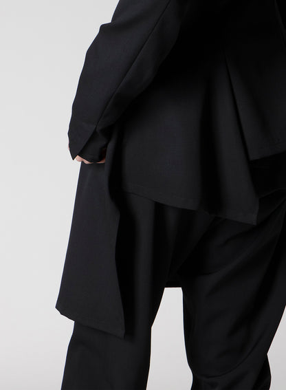 WOOL GABARDINE FRILLED JACKET
