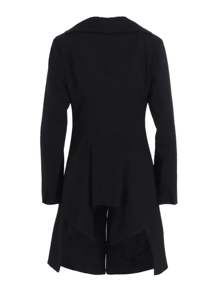 WOOL GABARDINE FRILLED JACKET