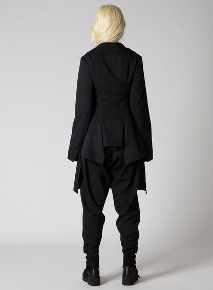 WOOL GABARDINE FRILLED JACKET