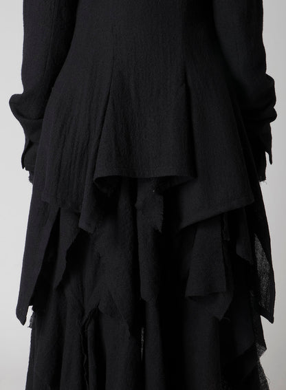 WOOL GAUZE FRILLED JACKET